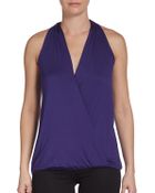 Ella Moss Wrap Front Jersey Tank Top - Lyst