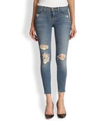 J Brand Distressed Cropped Skinny Jeans - Lyst