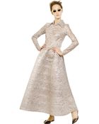 Rochas Lace Lurex Long Dress - Lyst