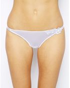 Asos Boudoir Applique Lace Overlay Mesh Thong - Lyst