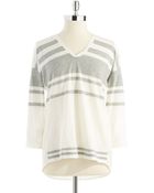 Two By Vince Camuto Striped Vneck Shirt - Lyst