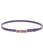 Prada Violet Saffiano Leather Skinny Logo Buckle Belt - Lyst