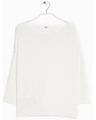 Mango Stripe Textured Sweater - Lyst