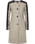 Love Moschino Lace Trim Coat - Lyst