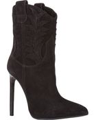 Saint Laurent Western-Stitched Paris Boots - Lyst
