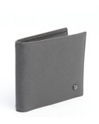 Giorgio Armani Grey Crosshatched Leather Bi-Fold Wallet - Lyst