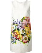 Dolce & Gabbana Textured Shift Dress - Lyst