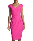 Michael Kors Drape-Skirt Crepe Dress - Lyst