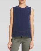 Equipment Top - Reagan Laser Cut Sleeveless Silk - Lyst