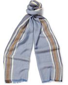 Loro Piana Striped Cashmere And Silk-Blend Scarf - Lyst