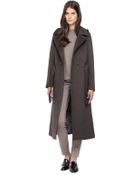 SOIA & KYO Rebbeca Taupe Long Belted Wool Trench Coat - Lyst