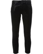 Junya Watanabe Cropped Glitter Trousers - Lyst