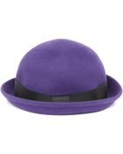 Missguided Rovena Roller Hat with Bow in Purple - Lyst