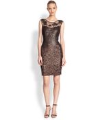 Kay Unger Metallic Lace & Sequined Dress - Lyst
