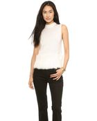 Rachel Zoe Rosalie Fur Banded Tank Sweater - Winter White/Winter White - Lyst