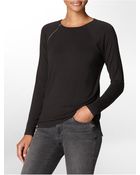 Calvin Klein Zip Detail Drop Shoulder Top - Lyst