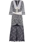 Alessandra Rich Passementerie-Trimmed Floral-Lace Gown - Lyst
