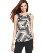 Nine West Sleeveless Geometric-Print Top - Lyst