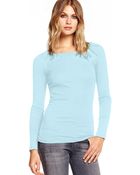 Michael Stars Supima Long Sleeve Raw Edge Crew Tee - Lyst