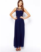 Little Mistress Maxi Dress With Embellished Gathered Bodice - Lyst