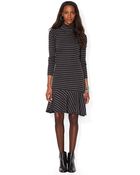Lauren by Ralph Lauren Striped Cotton Peplum Dress - Lyst