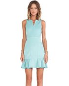 Tibi Rime Split Neck Sleeveless Dress - Lyst