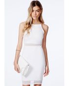 Missguided Robinka White Fishnet Panel Strappy Dress - Lyst