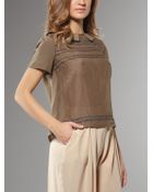 Patrizia Pepe Silk Satin Shirt - Lyst
