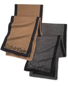 Calvin Klein Jacquard Logo Reversible Muffler Scarf - Lyst