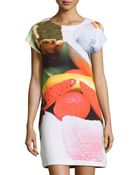 Love Moschino Short-Sleeve Floral Graphic Dress - Lyst