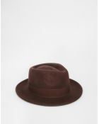 Asos Wide Brim Pork Pie Hat - Lyst