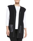 Lafayette 148 New York Fauxleathertrim Vest - Lyst