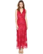 Twelfth Street Cynthia Vincent Sleeveless Lace Maxi Dress - Red - Lyst