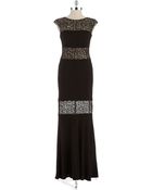 David Meister Sequin Lace Inset Gown - Lyst