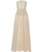 Badgley Mischka Embellished Lace And Silk-Chiffon Gown - Lyst
