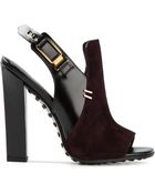 Tod's Peep Toe Sling Back Sandals - Lyst