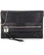 Milly Riley Large Leather Clutch - Lyst