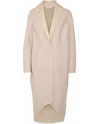 Victor Alfaro Leather-trimmed Basketweave Wool-blend Coat - Lyst