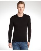Burberry Black Cashmere-Cotton Blend Crewneck Sweater - Lyst