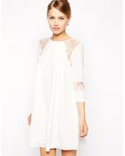 Asos Swing Dress With Pretty Lace Inserts - Lyst