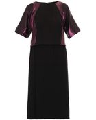 Gucci Bicolour Pleated Silksatin Dress - Lyst