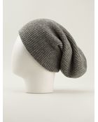 Helmut Lang Ribbed Knit Slouchy Beanie Hat - Lyst
