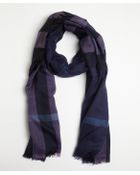Burberry Giant Icon Cashmere Check Scarf in Blue (Dusty Thistle Check) | Lyst