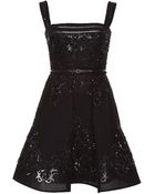 Elie Saab Embroidered Silk Georgette Short Dress - Lyst