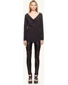Ralph Lauren Black Label Stretch-Silk Angeline Blouse - Lyst