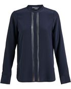 Vince Collarless Silk Shirt - Lyst
