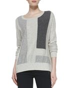 Vince Colorblock Intarsia Cashmere Knit Sweater - Lyst