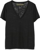 Enza Costa Burnout-Effect Cotton-Blend T-Shirt - Lyst