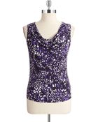 Calvin Klein Patterned Cowl Neck Shell - Lyst