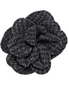 Lanvin Houndstooth Jacquard Wool Rose Pin - Lyst